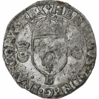 France, Henri II, Douzain Aux Croissants, 1549, Rouen, Billon, TTB, Gadoury:357 - 1547-1559 Enrique II