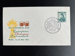 AUSTRIA 1961 SPECIAL COVER 8TH EUROPEAN BREWERY CONVENTION 15-05-1961 OOSTENRIJK OSTERREICH - Lettres & Documents