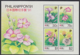 Singapur Mi.Nr. Block 26 Int.Briefmarkenausstellung PHILANIPPON '91, Blumen  - Singapore (1959-...)