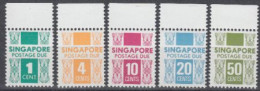 Singapur Mi.Nr. P14-18xA Portomarken 2. Ziffernzeichnung (5 Werte) - Singapore (1959-...)