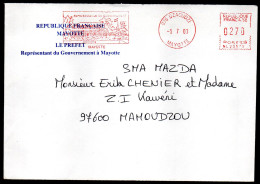 Mayotte Dzaoudzi 05 07 2000 EMA Flamme Illustrée Représentation Du Gouvernement - Lettres & Documents