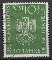 Bund 1953: Mi. 163 O Deutsches Museum München (32.-) - Gebraucht