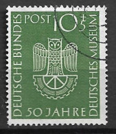 Bund 1953: Mi. 163 O Deutsches Museum München (32.-) - Gebraucht