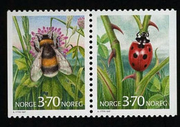 1997 Insects  Michel NO 1235-1236 Stamp Number NO 1146-1147 Yvert Et Tellier NO 1192a Stanley Gibbons NO 1277-127 Xx MNH - Neufs