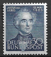 Bund 1953: Mi. 166 ** Justus Von Liebig- Chemiker/ Naturforscher (35.-) - Ungebraucht