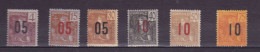 INDOCHINE - Lot 6 Timbres Neuf* 1912 (1904 - 1906 Surchargés) Type Grasset FR-IC 59 - FR-IC 64 - Unused Stamps