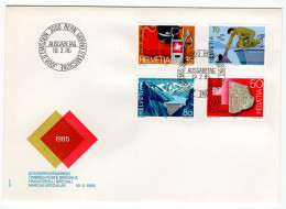 SWITZERLAND 1985 FDC FIRST DAY COVER HELVETIA - 19.2.1985 Retoromania Barrages - Post