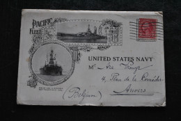 Pacific Fleet United States Navy US Carnet 18 Cartes Postales Dépliantes Sous Enveloppe Cuirassé Destroyer USS Croiseur - 1914-18