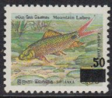 Sri Lanka Mi.Nr. 1258 Freim. Fische, Labeo Fisheri, 934 M.Aufdr. (0,50 A.8,00) - Sri Lanka (Ceylon) (1948-...)