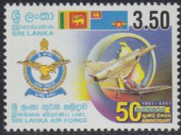 Sri Lanka Mi.Nr. 1287 50J. Luftwaffe Jagdflugzeug Der Sri Lanka Air Force (3,50) - Sri Lanka (Ceylan) (1948-...)