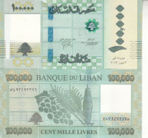 LEBANON 100000 LIVRES LIRA 2023 P-105b UNC - Liban