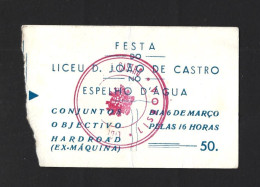 Festa Anual Do Liceu D. João De Castro, Lisboa No Restaurante Espelho De Água, Belém, Lisboa. Música. Conjunto Hardroad. - Tickets D'entrée