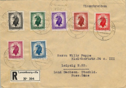 1948 LUXEMBOURG - VILLE / LEIPZIG , SOBRE CERTIFICADO , IMPRESOS , LLEGADA  AL DORSO . - Lettres & Documents