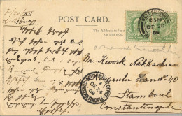 1909 EDOUARD VII , WEST DIDSBURY / CONSTANTINOPLE , T.P. CIRCULADA , FECHADOR " BRITISH - POST - OFFICE "  , YV. 106 X 2 - Briefe U. Dokumente