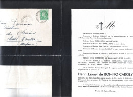 Lettre De Deuil De L'Église De Couture-Boussey, Eure Avec Oblitération De 1947. Letter Of Mourning From The Church Of Co - 1945-47 Ceres Of Mazelin