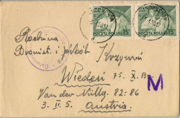 1950 ANDRYCHÓW  / WIEN , SOBRE CIRCULADO , MARCA DE CENSURA  ESTAMPADA EN AUSTRIA - Lettres & Documents