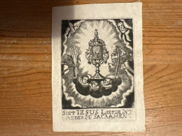 Heiligenprent Kopergravure Peachment Perkament Ziet Jezus Liefde In T Ander Sacrament 7 X 10 Cm Holy Card Image Pieuse - Collections