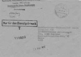 DDR Dienst Brief - Nur Für Den Dienstgebrauch - Technische Hochschule Carl Schorlemmer Leuna Merseburg 1988 - Zentraler Kurierdienst