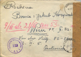 1953 ANDRYCHÓW / WIEN , SOBRE CIRCULADO , MARCA DE CENSURA  ESTAMPADA EN AUSTRIA - Covers & Documents