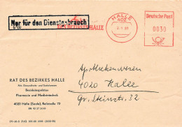 DDR Dienst Brief - Nur Für Den Dienstgebrauch - Afs Rat Des Bezirkes Halle Pharmazie 1981 - Central Mail Service