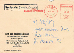 DDR Dienst Brief - Nur Für Den Dienstgebrauch - Afs Rat Des Bezirkes Halle Pharmazie 1981 - Service Central De Courrier