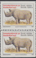 Südafrika Mi.Nr. 896IIDo/Du Freim.Bedrohte Tiere, Nashorn (Paar) - Altri & Non Classificati