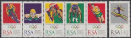 Südafrika Mi.Nr. 1005-10 Olympia 1996 Atlanta, U.a. Rad, Schwimmen, Boxen (6 W.) - Sonstige & Ohne Zuordnung