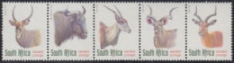 Südafrika Mi.Nr. Zdr.1124-28yA Freim. Einheimische Tiere (Fünferstreifen) - Sonstige & Ohne Zuordnung