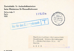 DDR Dienst Brief - Nur Für Den Dienstgebrauch - Zentralstelle Für Auslandsdienstreisen Ministerium Gesundheitswesen 1988 - Servicio Central De Correos