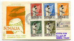 Somalia AFIS FDC Venetia 1956 Ass. Legislativa  Viagg. Racc. Italia - Somalie (AFIS)