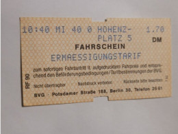 Fahrschein - Ermaessigungstarif - Ohne Zuordnung