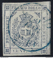 1859 MODENA GOVERNO PROVVISORIO, N. 15 USATO Firma Bolaffi /E.Diena - Modena