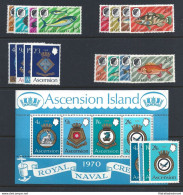 1968-1970 ASCENSION - Yvert N. 119/138 +BF 2 MNH/** - Lots & Serien