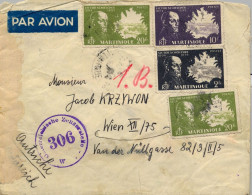 1947 MARTINIQUE , FORT DE FRANCE / WIEN , CORREO AÉREO , CENSURA ESTAMPADA EN AUSTRIA , SOBRE CIRCULADO - Briefe U. Dokumente