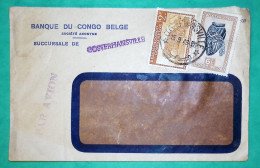 LETTRE PAR AVION AIR MAIL CONGO BELGE BELGISCH CONGO BANQUE COSTERMANSVILLE BUKAVU 1949 COVER - Cartas & Documentos