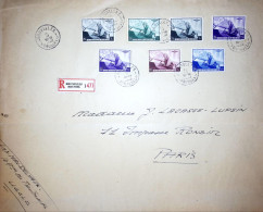 DEVANT DE LETTRE FRONT COVER POSTE AERIENNE BELGIQUE 10C A 2F45 RECOMMANDE BRUXELLES POUR PARIS 1958 - Lettres & Documents