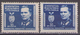 Yugoslavia 1945 - Michel 457a,b - Marshal TITO - Blue,dark Blue - MNH**VF - Nuovi