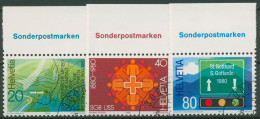 Schweiz 1980 Ereignisse Meteorologie Gotthardtunnel 1184/86 Oberrand Gestempelt - Used Stamps