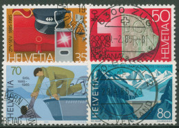 Schweiz 1985 Ereignisse Zugverkehr Seenotrettung Talsperre 1290/93 Gestempelt - Used Stamps