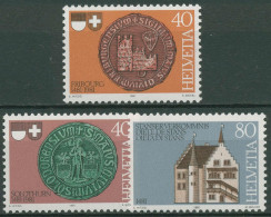 Schweiz 1981 Freiburg Solothurn Stanser Verkommnis Rathaus 1203/05 Postfrisch - Neufs