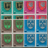 Schweiz 1978 Pro Juventute Wappen Gemeindewappen 1142/45 4er-Block Postfrisch - Nuevos