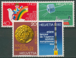 Schweiz 1979 Ereignisse Münzen Kinder Weltraumforschung 1161/64 Postfrisch - Ongebruikt