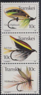 Südafrika - Transkei Mi.Nr. Zdr.86,87,83 Senkr. Künstliche Fliegen  - Andere & Zonder Classificatie