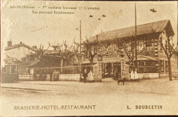 Cpa BRON 69 - 1re Banlieue Lyonnaise - L'aviation - Son Principale Etablissement - Brasserie Hôtel Restaurant BOURCETIN - Bron