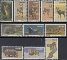 Südwestafrika Mi.Nr. 476-91y Freim. Wildlebende Säugetiere (11 Werte) - Namibie (1990- ...)