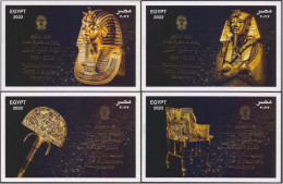 King Tutankhamun Tomb Discovery, Tutankhamun, Tutankhamen, Pharaoh, Egyptology, History, GOLD PRINT UNUSUAL 4x Post Card - Egyptology