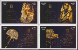 King Tutankhamun Tomb Discovery, Tutankhamun, Tutankhamen, Pharaoh, Egyptology, History, GOLD PRINT UNUSUAL 4x Post Card - Egiptología