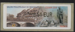 Atm, Lisa2, Salon Philatélique De Printemps à COLMAR, 23 Avril 2010. Sans Mention  ECOPLI 0.51€. STATUE DE ARMAND BRUAT - 2010-... Illustrated Franking Labels