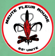 Sticker - MEUTE FLEUR ROUGE - 22° UNITE - Seridel NIVELLES - Stickers