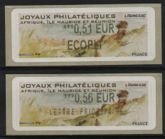 2 Atms, Lisa2. LETTRE Prioritaire 0.56€, ECOPLI 0.51€. JOYAUX PHILATELIQUES DE DELACROIX. 2 JUIN 2010 MUSEE DE LA POSTE - 2010-... Abgebildete Automatenmarke